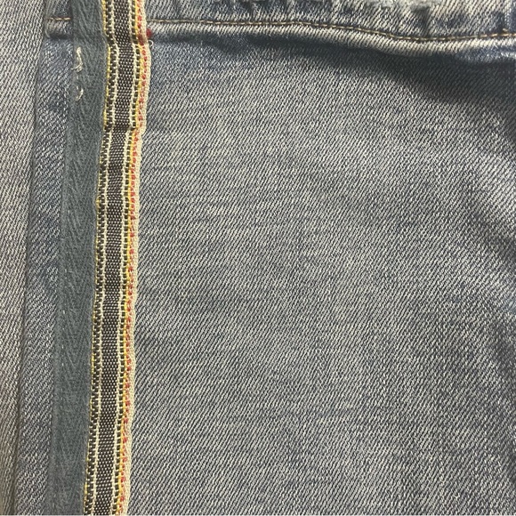 Pilcro Anthropologie Side Stripe Mid-Rise Slim Boyfriend Jeans sz 27 Distressed - Picture 8 of 12
